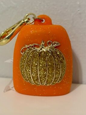 Bath & Body Works Pumpkin PocketBac Sanitizer Holder Glitter Fall Halloween